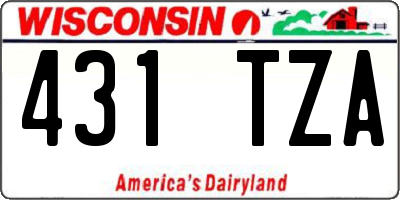 WI license plate 431TZA