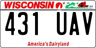 WI license plate 431UAV