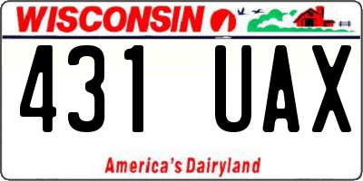 WI license plate 431UAX