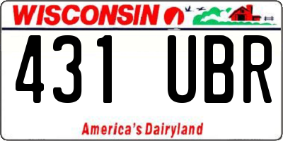 WI license plate 431UBR