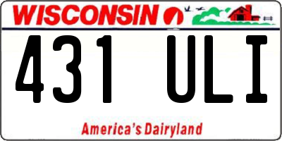 WI license plate 431ULI