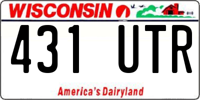 WI license plate 431UTR
