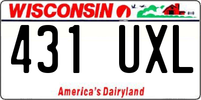 WI license plate 431UXL