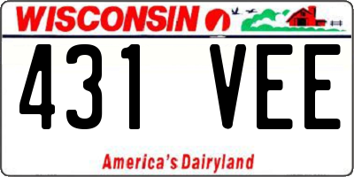 WI license plate 431VEE