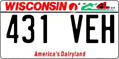 WI license plate 431VEH