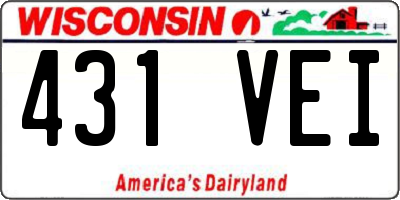 WI license plate 431VEI