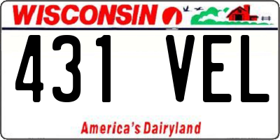 WI license plate 431VEL