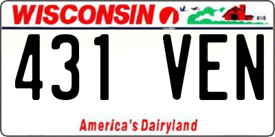 WI license plate 431VEN