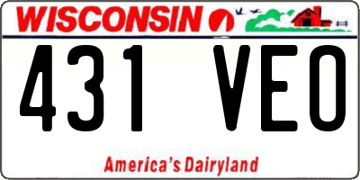 WI license plate 431VEO