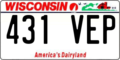 WI license plate 431VEP