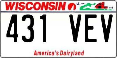 WI license plate 431VEV