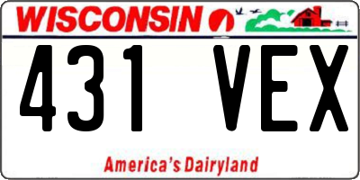 WI license plate 431VEX