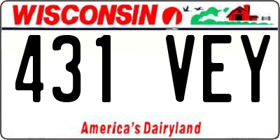 WI license plate 431VEY
