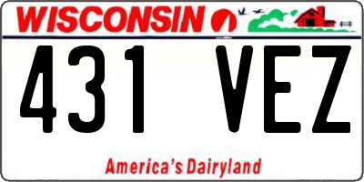 WI license plate 431VEZ