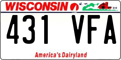 WI license plate 431VFA