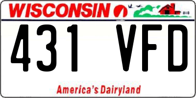 WI license plate 431VFD