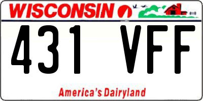 WI license plate 431VFF