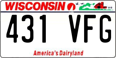 WI license plate 431VFG