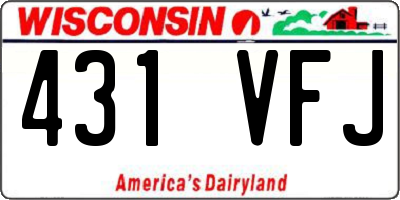 WI license plate 431VFJ