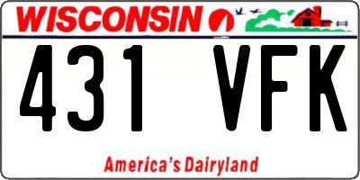 WI license plate 431VFK