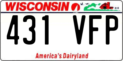 WI license plate 431VFP