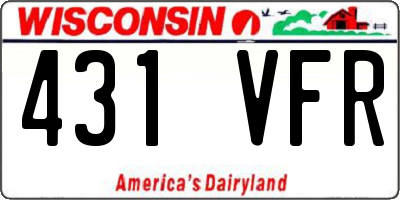 WI license plate 431VFR