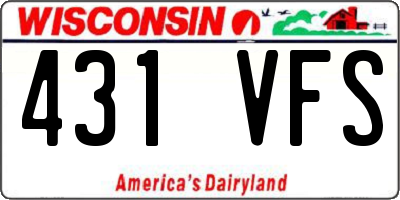 WI license plate 431VFS