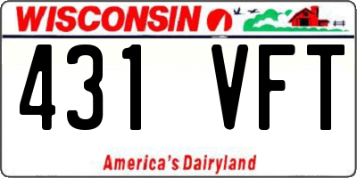 WI license plate 431VFT