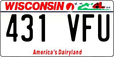 WI license plate 431VFU