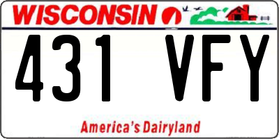 WI license plate 431VFY