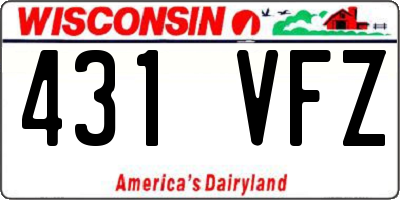 WI license plate 431VFZ