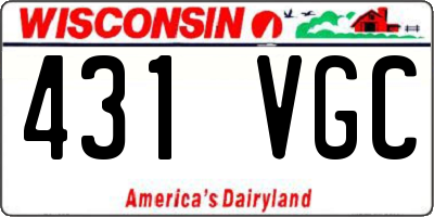 WI license plate 431VGC