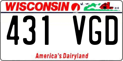 WI license plate 431VGD