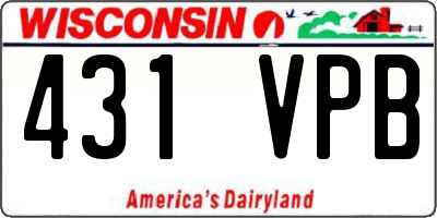 WI license plate 431VPB