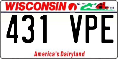 WI license plate 431VPE