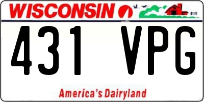 WI license plate 431VPG