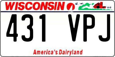 WI license plate 431VPJ