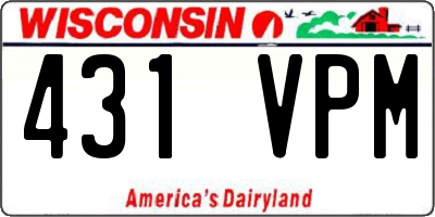 WI license plate 431VPM