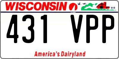 WI license plate 431VPP