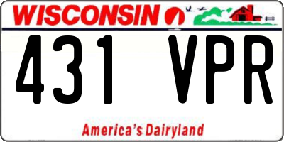 WI license plate 431VPR