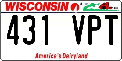 WI license plate 431VPT