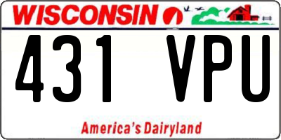 WI license plate 431VPU