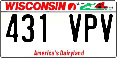 WI license plate 431VPV