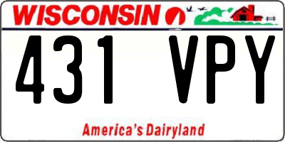 WI license plate 431VPY