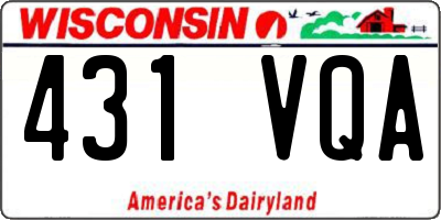 WI license plate 431VQA