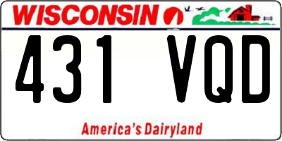 WI license plate 431VQD