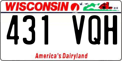WI license plate 431VQH