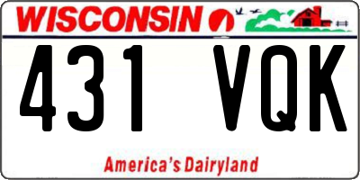 WI license plate 431VQK