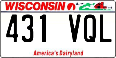 WI license plate 431VQL