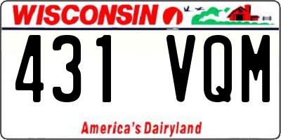 WI license plate 431VQM